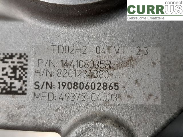 RENAULT CAPTUR 20-24 Turbo charger 144102069R H4B-412