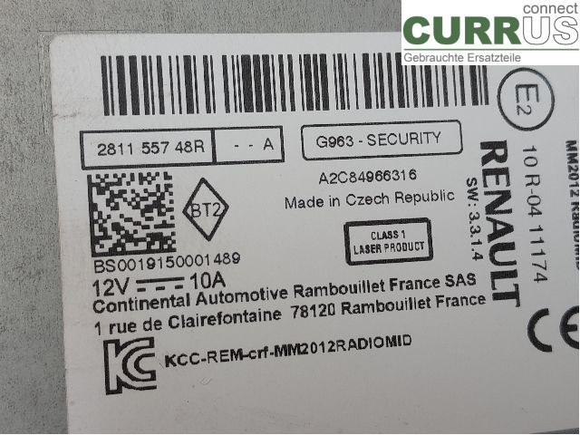 RENAULT MASTER III  15-20 Radio CD / Multimedia panel 281152238R M9T-706