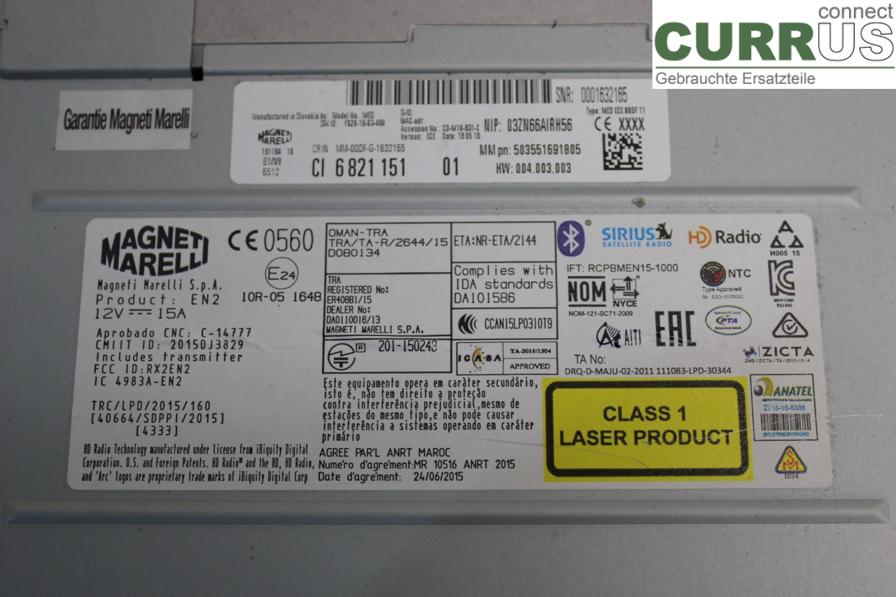 BMW F10/F11/F18  09-17 Radio CD / Multimedia panel 65128791780 B47-D20A