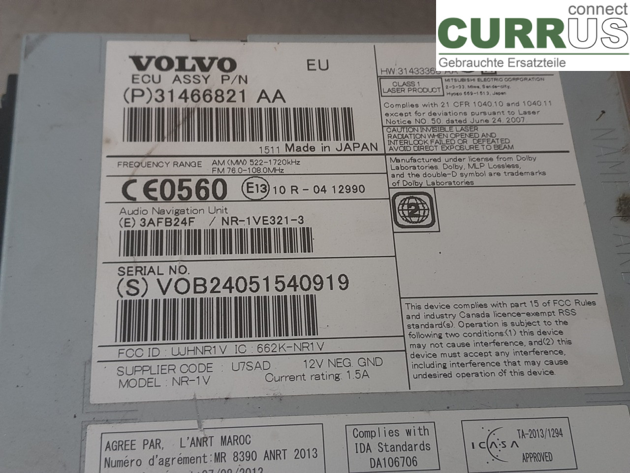 VOLVO XC60  14-17 Radio CD / Multimedia panel 36012367 D5244T21