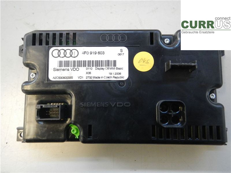 AUDI A6/S6     05-11 Kontrolskærm 4F0919603 2,0 TFSI