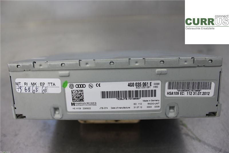 VW TOUAREG 7P  11-18 Radio CD / Multimedia panel  4.2 TDI