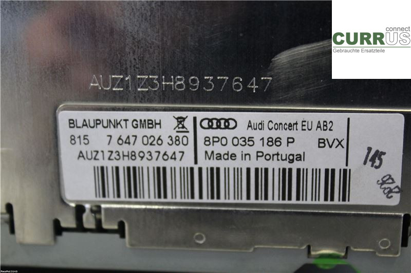 AUDI A3/S3   05-13 Radio-CD-/Multimedia-Panel 8P0035186P 1.6 E-Power
