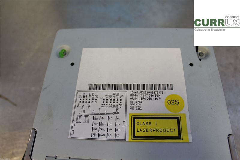 AUDI A3/S3   05-13 Radio-CD-/Multimedia-Panel 8P0035186P 1.6 E-Power