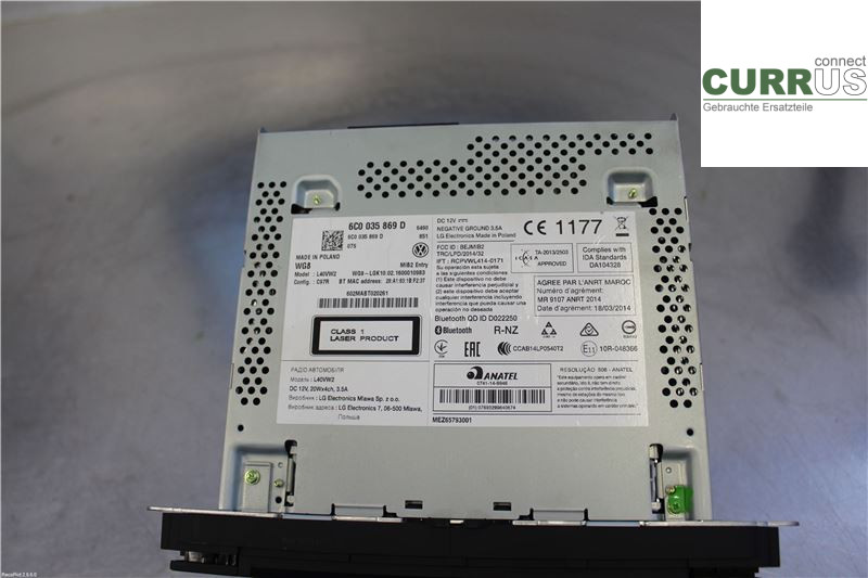 VW POLO       10-17 Radio-CD-/Multimedia-Panel 6C0035869D 1,2 TSI