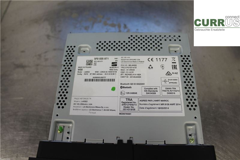 SEAT IBIZA IV   08-16 Radio CD / Multimedia panel 5F0035871 1,2 TSI