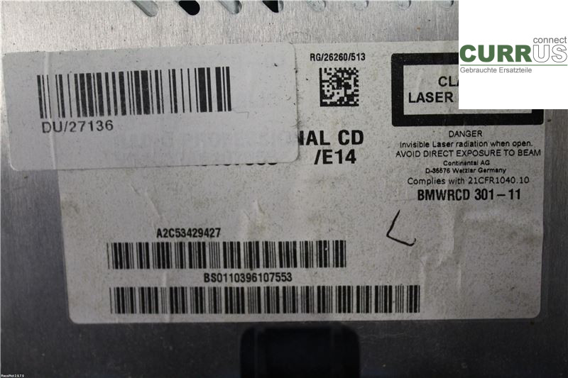 MINI CLUBMAN R55  06-14 Radio CD / Multimedia panel 65123456323 1,6D