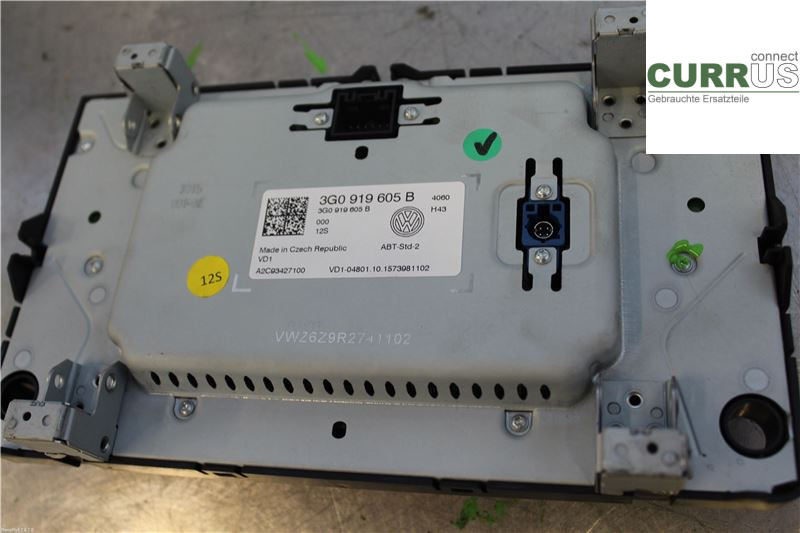 VW GOLF / E-GOLF VII   13-20 Radio CD / Multimedia panel 3G0919605B 1,4 TGI CNG