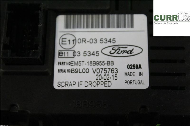 FORD TRANSIT SKÅP/BUSS 14- Radio CD / panneau multimédia 184359 270 2.2 TDCI