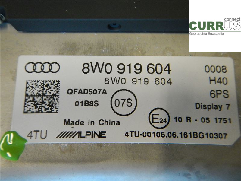 AUDI A4/S4  B9 16-19 Control display 8W1919604 2,0 TDI