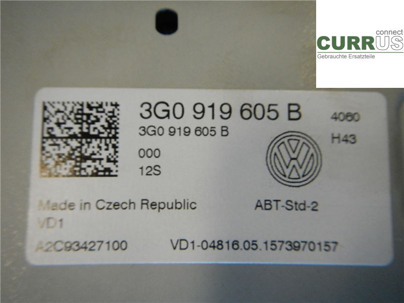 VW PASSAT  15-19 Kontrolskærm 3G0919605B 2,0 TDI