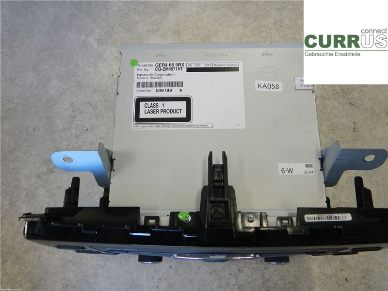 MAZDA 6 08-13 Radio CD / Multimedia panel 2.2 MZR-CD
