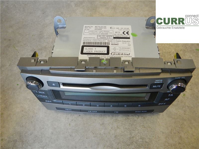 TOYOTA AVENSIS   09-15 Radio CD / Multimedia panel  2,0