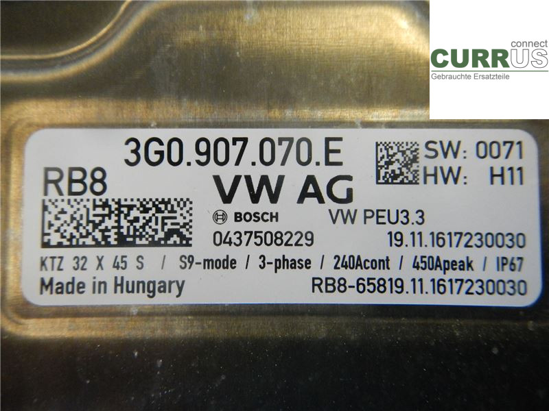VW PASSAT  15-19 Power distribution controller 3G0907070E 1,4 GTE