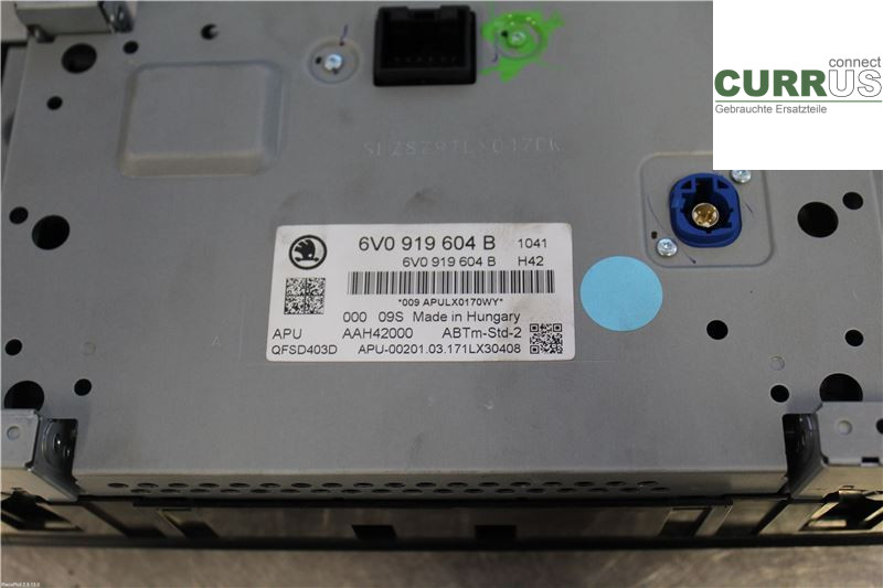 SKODA FABIA  15- Radio CD / multimediepanel 6V0919604B 1,2 TSI