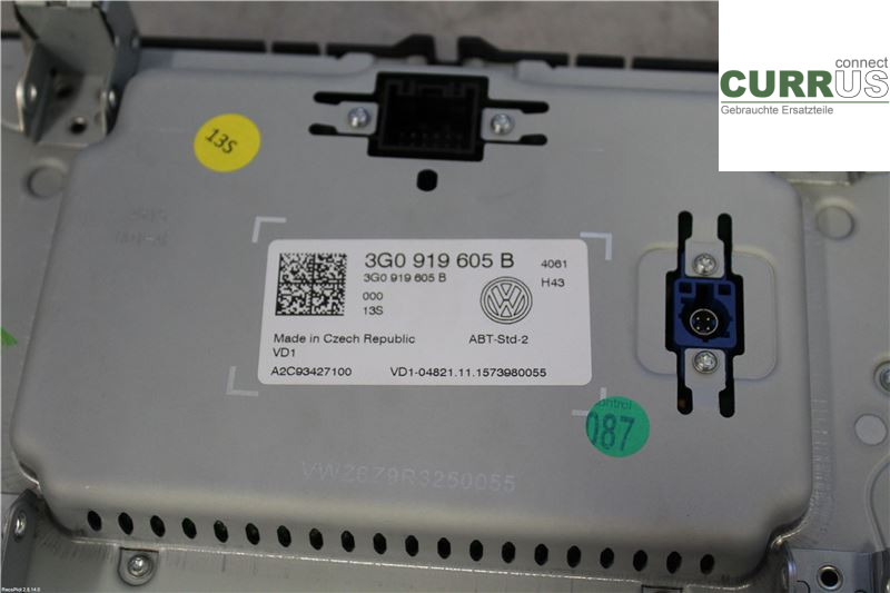VW GOLF / E-GOLF VII   13-20 Control display 3G0919605B 1,2