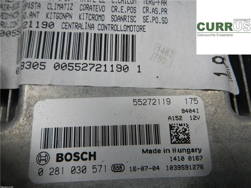 ALFA GIULIETTA Engine Control Unit (ECU) 55280979 2,0 JDTM