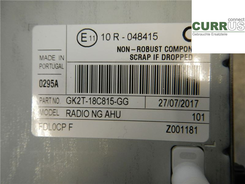 FORD TRAN./TOUR CUSTOM 13-24 Radio CD / Multimedia panel 2225954 2,0 TDCI