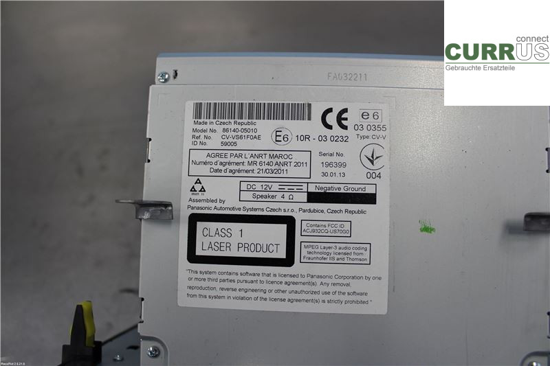 TOYOTA AVENSIS   09-15 Radio-CD-/Multimedia-Panel 8614005010 1AD-FTV
