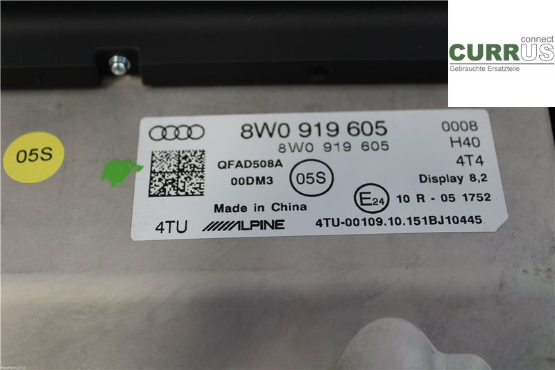 AUDI A4/S4  B9 16-19 Kontrolldisplay 8W0919605 DETA