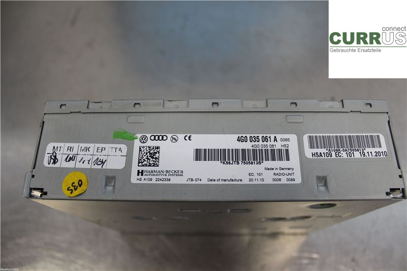 VW TOUAREG 7P  11-18 Radio-CD-/Multimedia-Panel 4G0035061A ckda