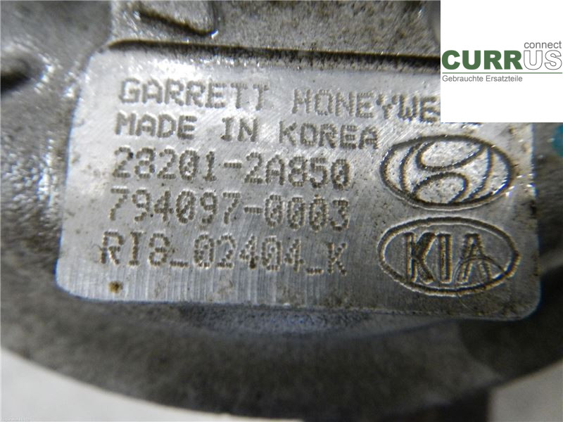 KIA SPORTAGE (SL) 11-15 Turbo charger 282012A850 R43B