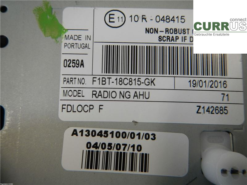 FORD FOCUS  15-18 Radio CD / multimediepanel 2267973 1.0 C10FD0X