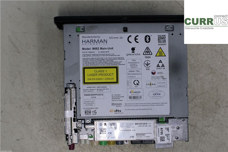 AUDI A4/S4  B9 16-19 Radio CD / Multimedia panel 8W5035036B 2,9 DECA