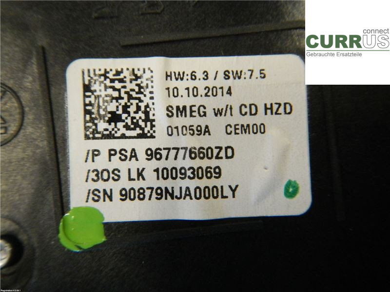 PEUGEOT 308  14-21 Radio CD / Multimedia panel 96777660ZD 1,2L HNY EB2DTS 