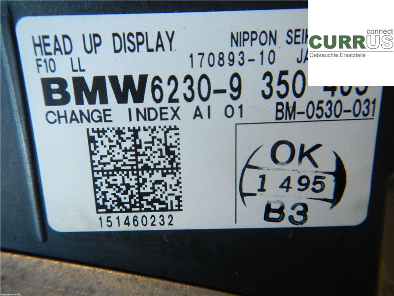 BMW F10/F11/F18  09-17 Control display 62306815499 3,0L N57-D30B