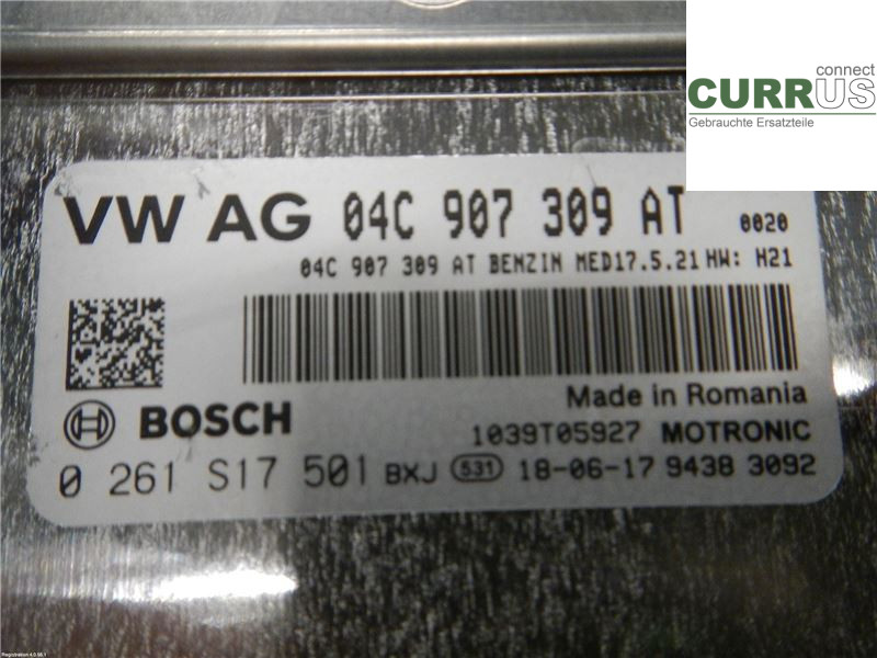 VW POLO VI 18- Motorstyrningsenhet (ECU) 04C906026BD 1,0L CHZL