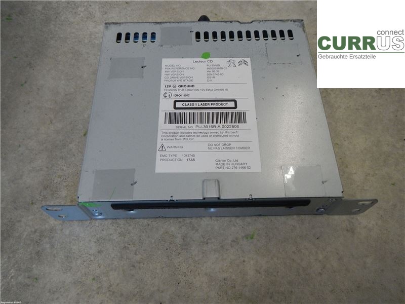CITROEN C4 II  11-18 Radio CD / panneau multimédia 1613502180 1.6L DV6FC
