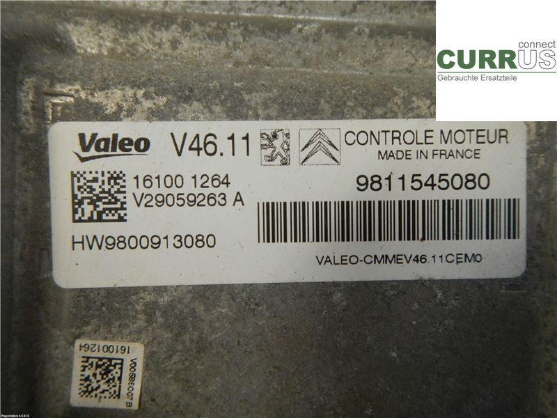CITROEN C4 CACTUS 14-20 Motorens styreenhed (ECU) 1613248880 1.2L HMZ
