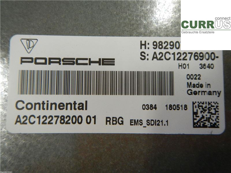 PORSCHE CAYMAN 96- Engine Control Unit (ECU) 982907309E 2,5L DJUB