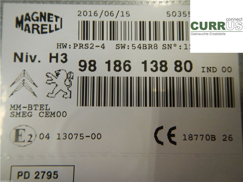 PEUGEOT 508  11-18 Radio-CD-/Multimedia-Panel 1617857580 2.0L DW10FC