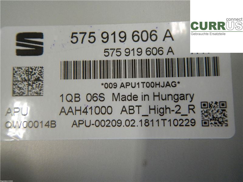 SEAT ATECA  16- Kontrolldisplay 575919606A 1.4L CZEA