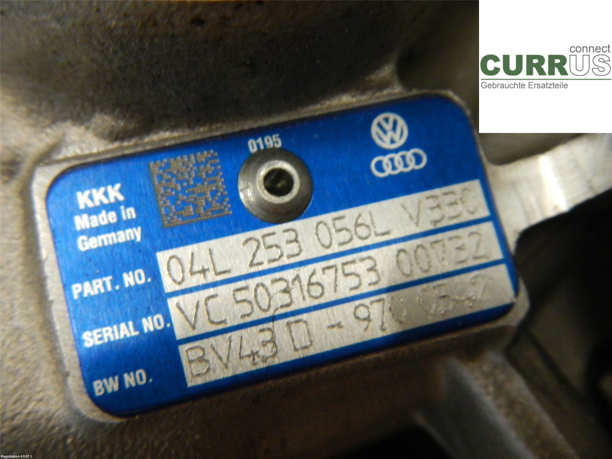 AUDI A4/S4  B9 16-19 Turbolader 04L253056LX 2.0L DETA