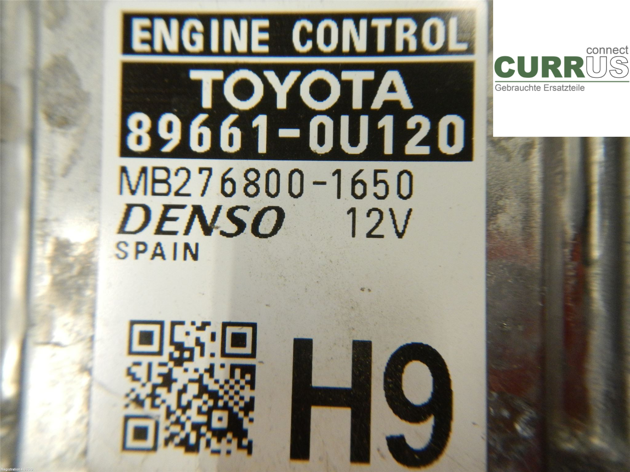 TOYOTA YARIS 20- Engine Control Unit (ECU) 89661-0U120 1.5L 1NZ-FXE