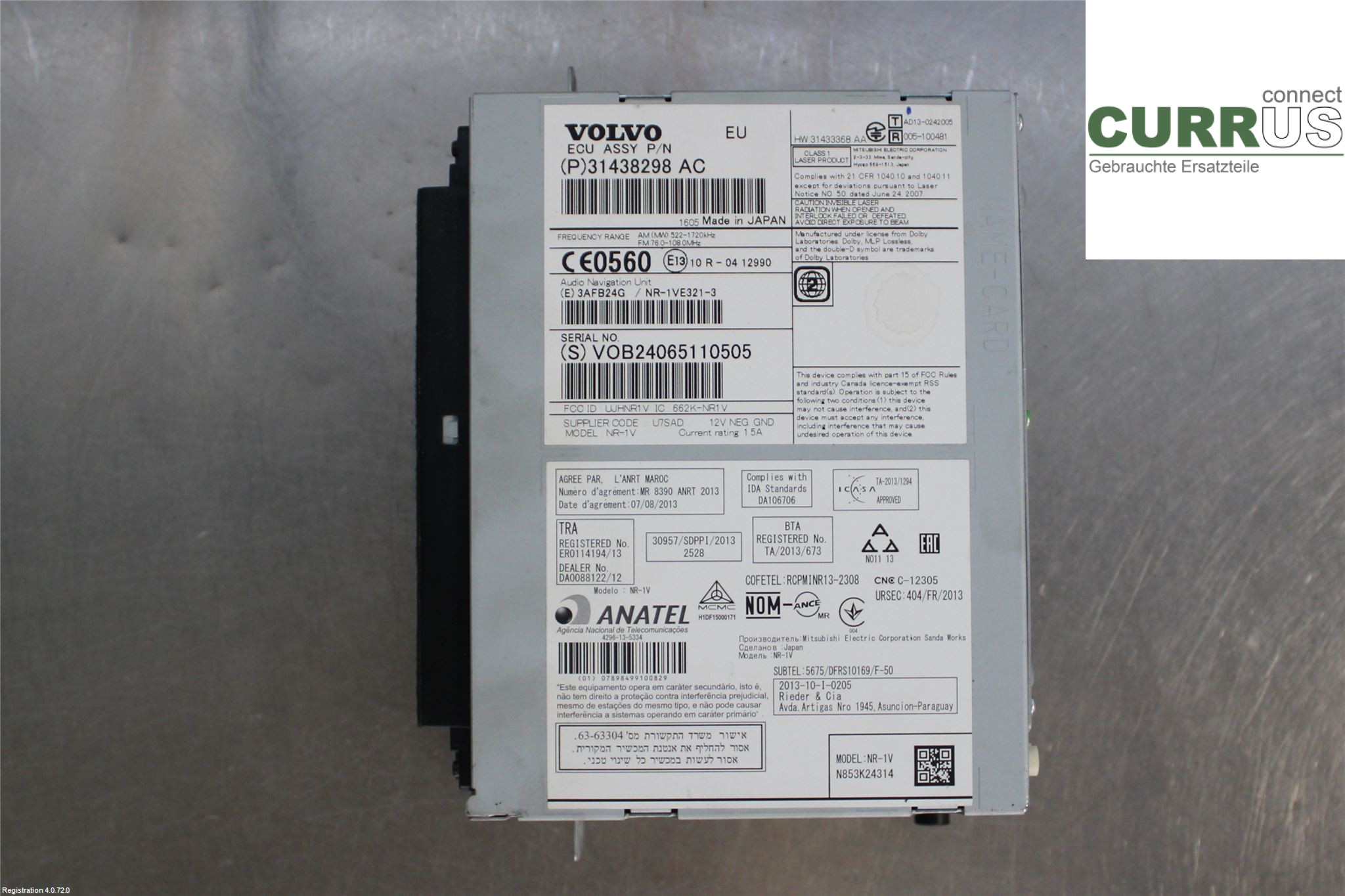 VOLVO V60 CROSS COUNTRY  16-18 Radio CD / Multimedia panel 36012367 2.4L D5244T21