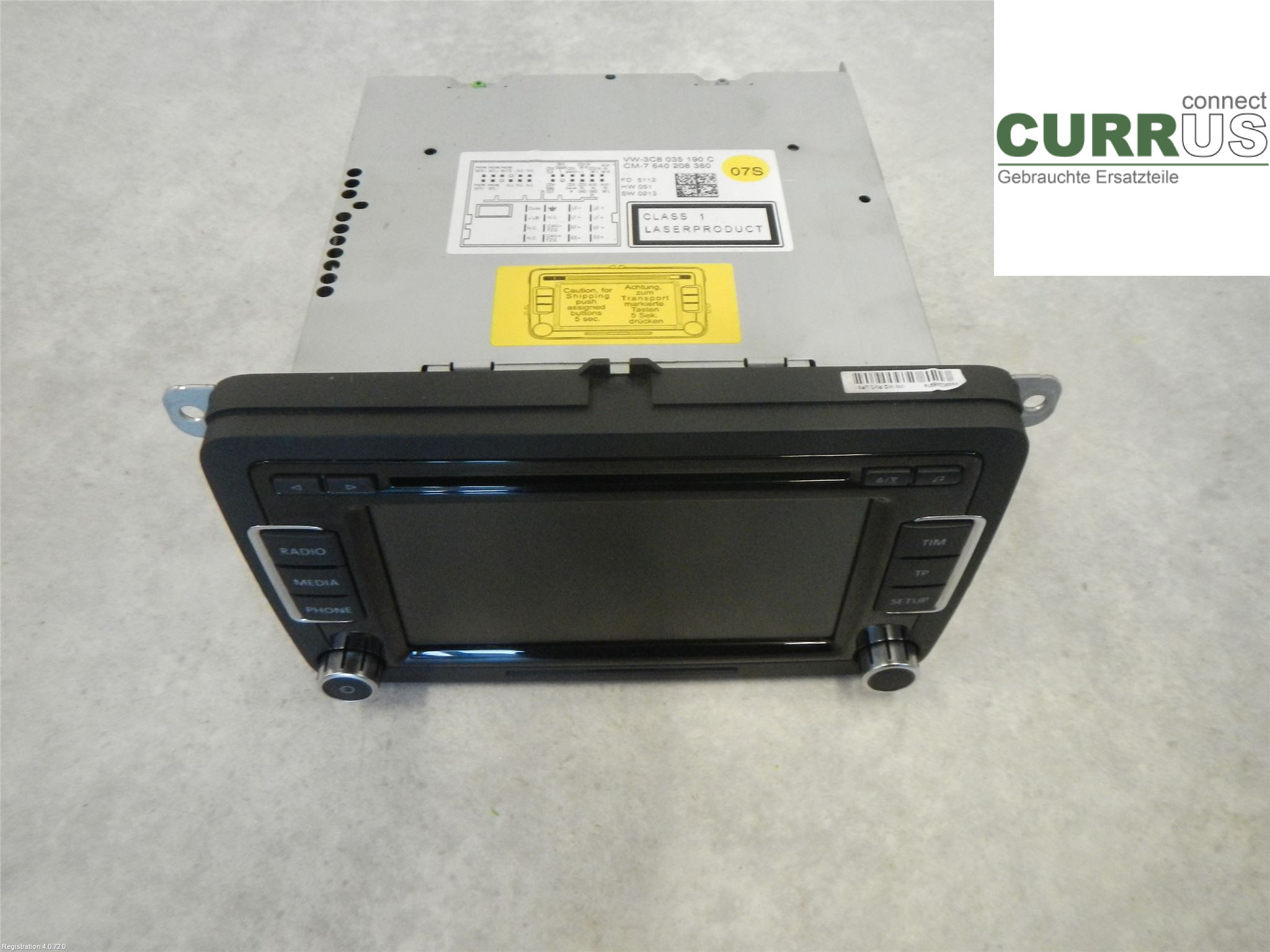 VW PASSAT  11-14 Radio-CD-/Multimedia-Panel 3C8057190CX 2.0L CFGB