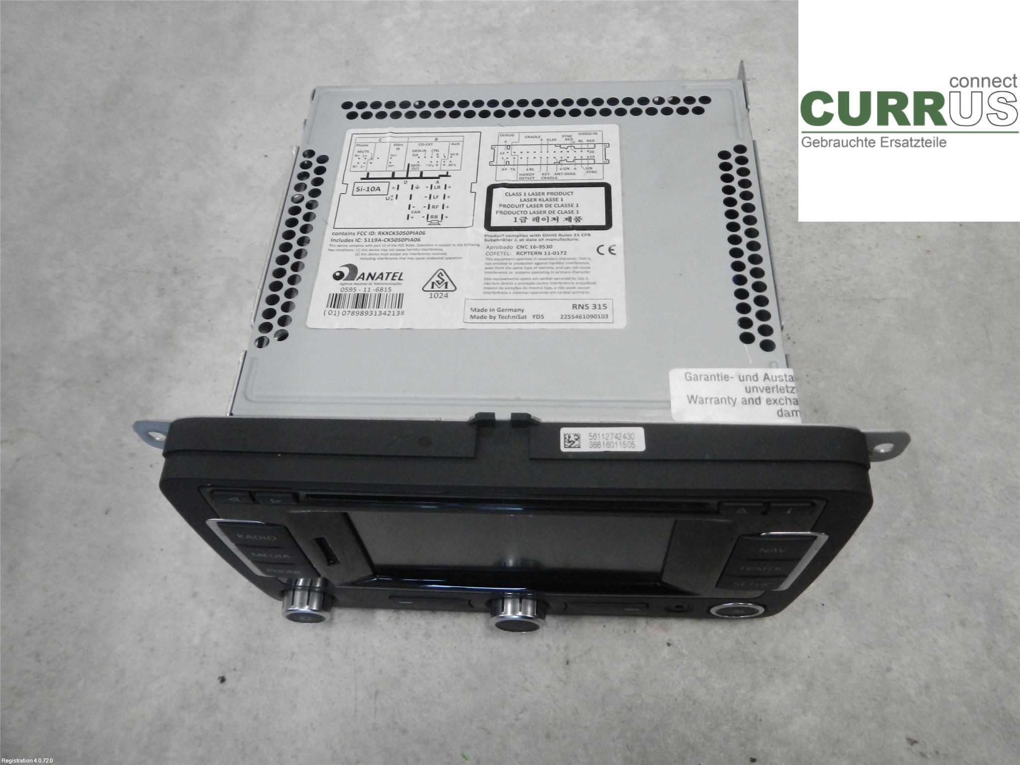 VW TIGUAN 07-16 Radio CD / Multimedia panel 2K0035279B 2.0L CFGC