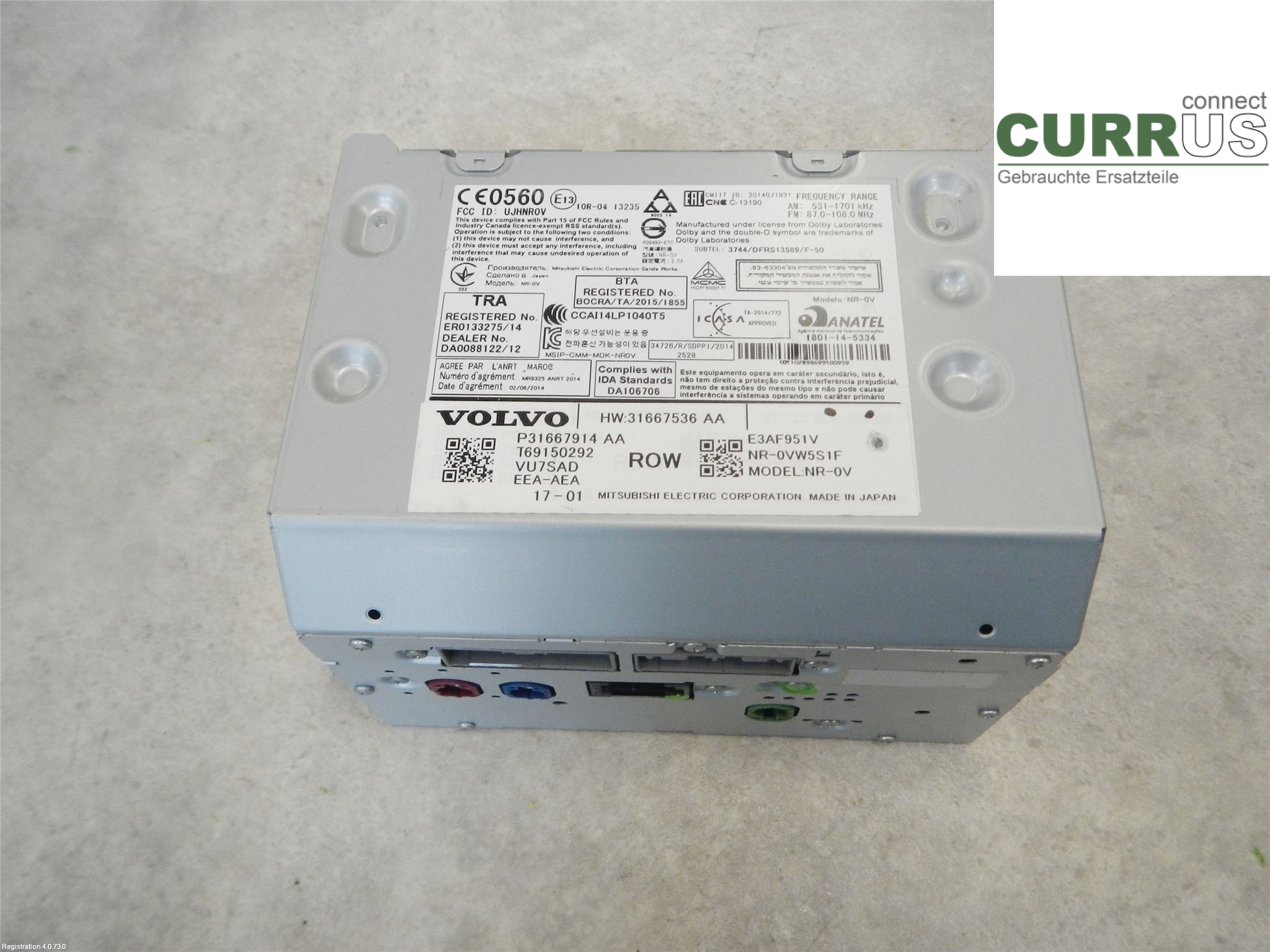 VOLVO V90  17- Radio CD / Multimedia panel 36003119 2.0L B4204T23