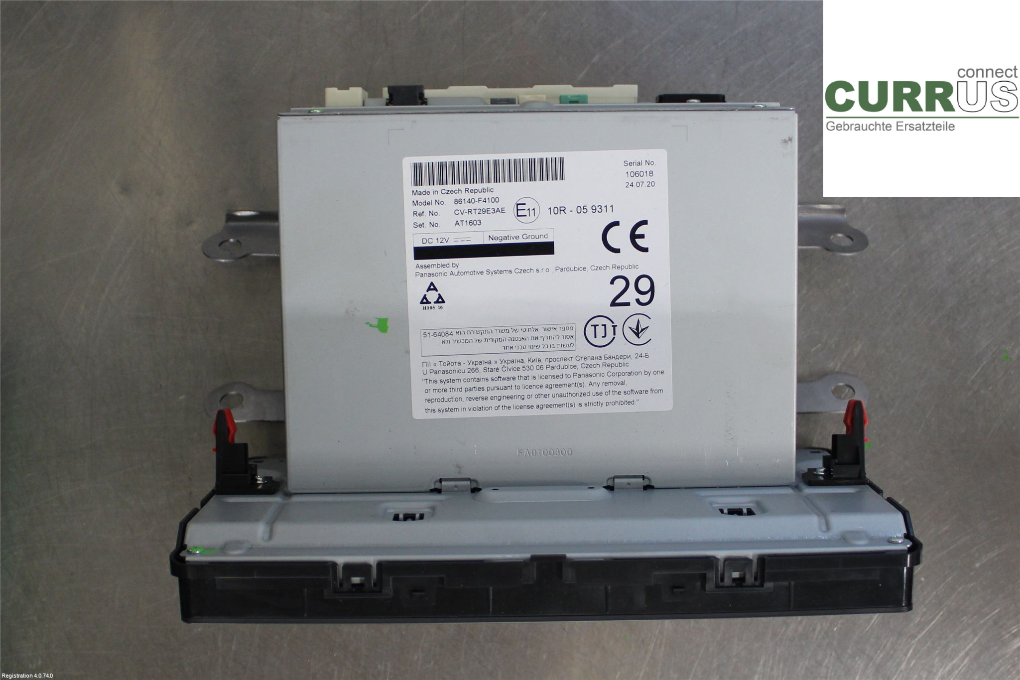 TOYOTA C-HR 16-23 Radio CD /Multimediapanel 86140-F4100 2.0L M20A-FXS