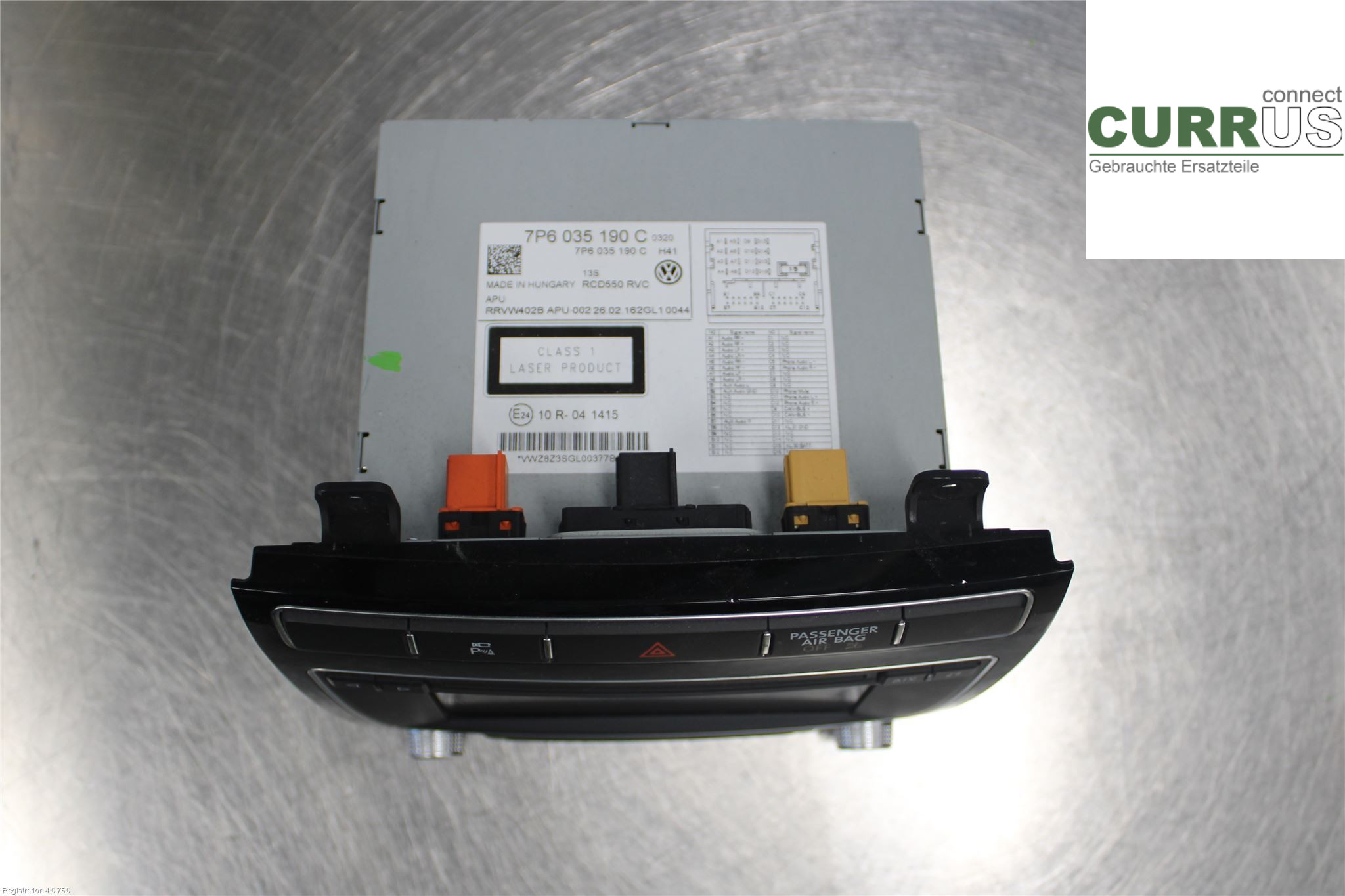 VW TOUAREG 7P  11-18 Radio-CD-/Multimedia-Panel 7P6035190C 3.0L CVWA