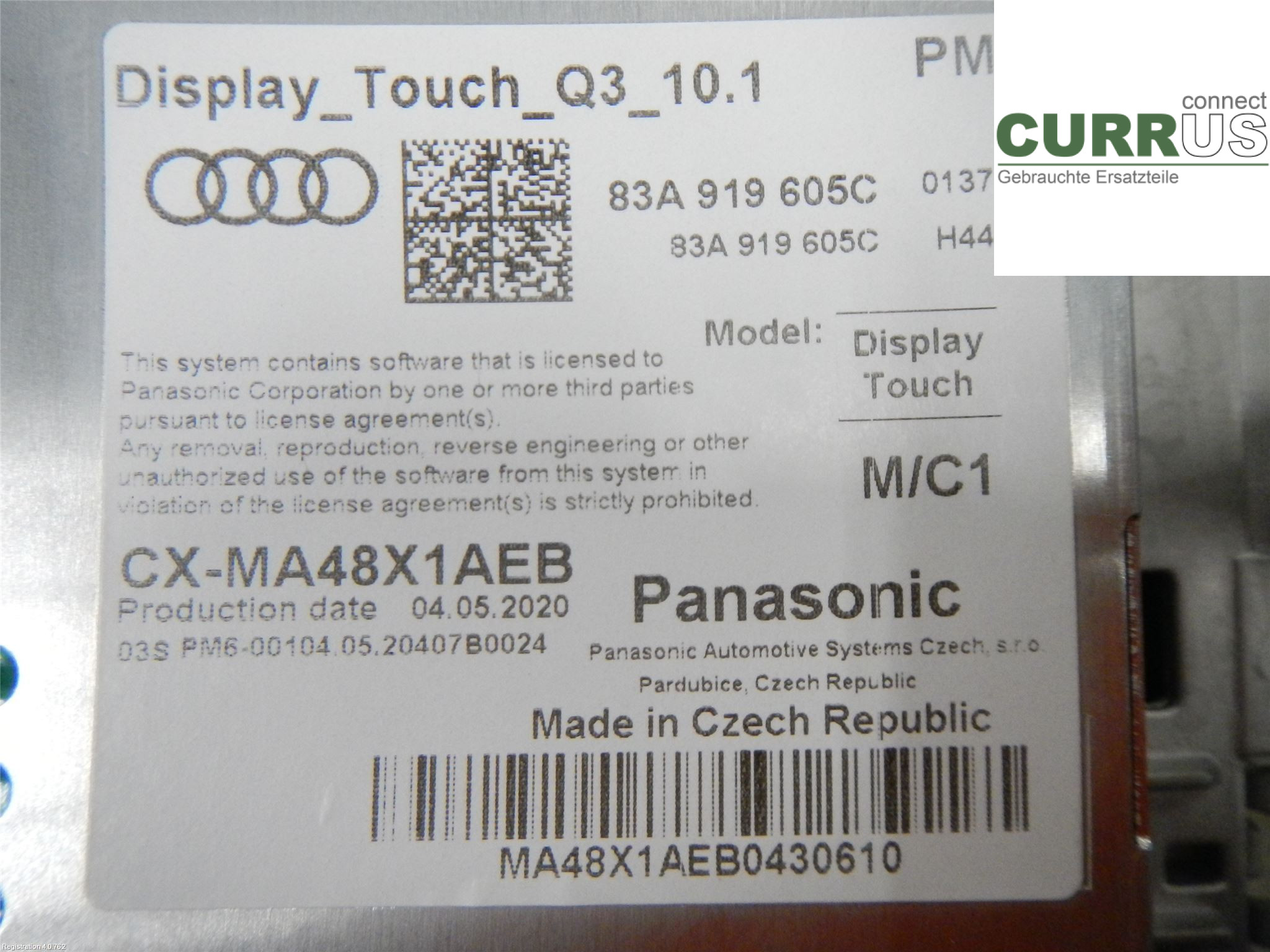 AUDI Q3 F3  19- Wyświetlacz sterujący 83A919605C 2.0L DKTC