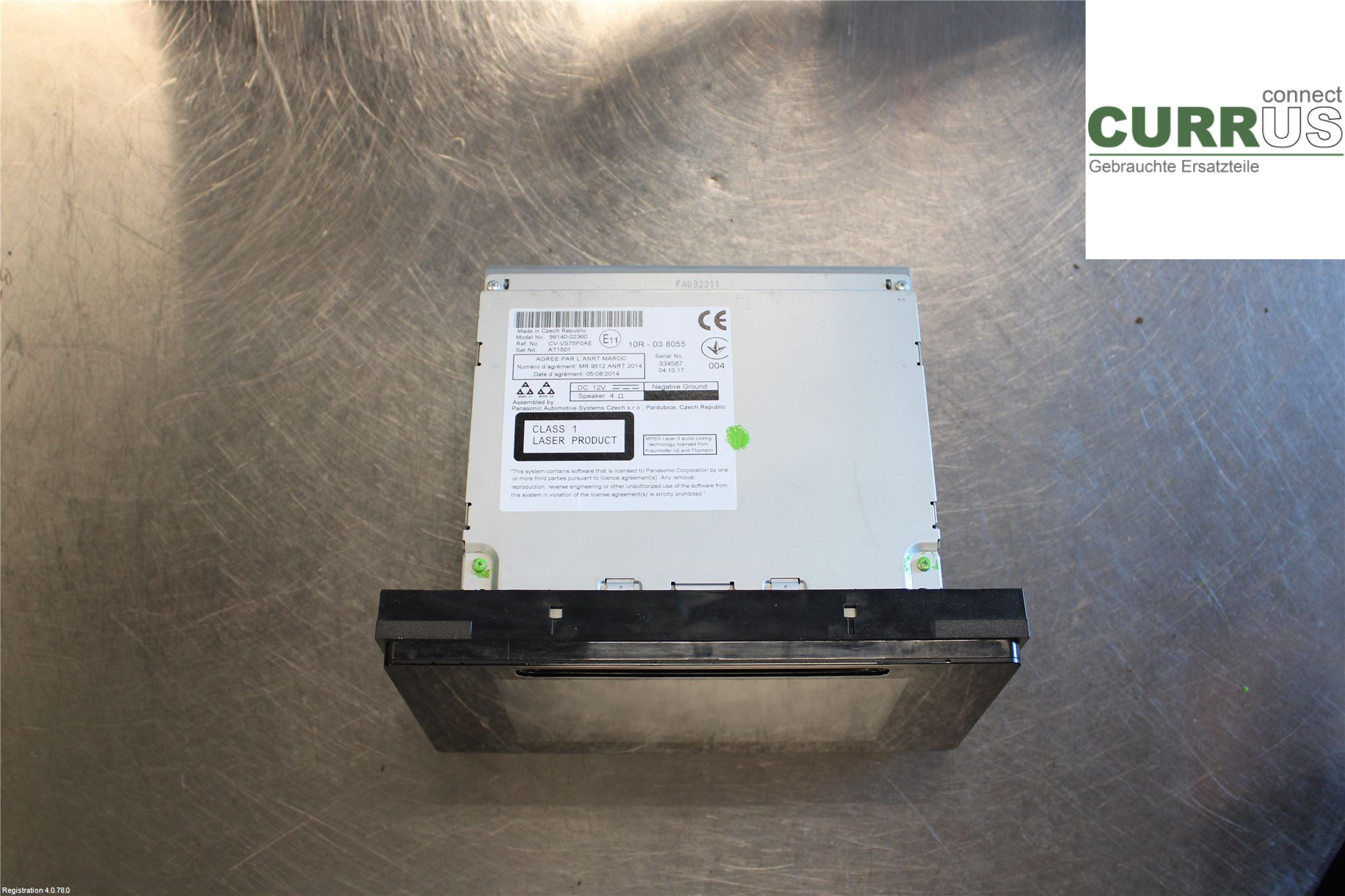 TOYOTA AURIS      13-19 Radio CD / Multimedia panel 86140-02360 1.8L 2ZR-FXE