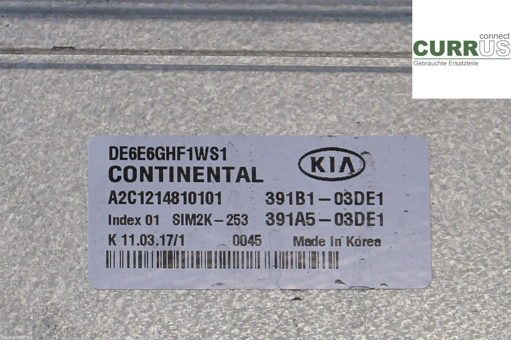 KIA NIRO (DE) 17- Unité de contrôle moteur (ECU) 391A503DE1 1.6L G4LE6