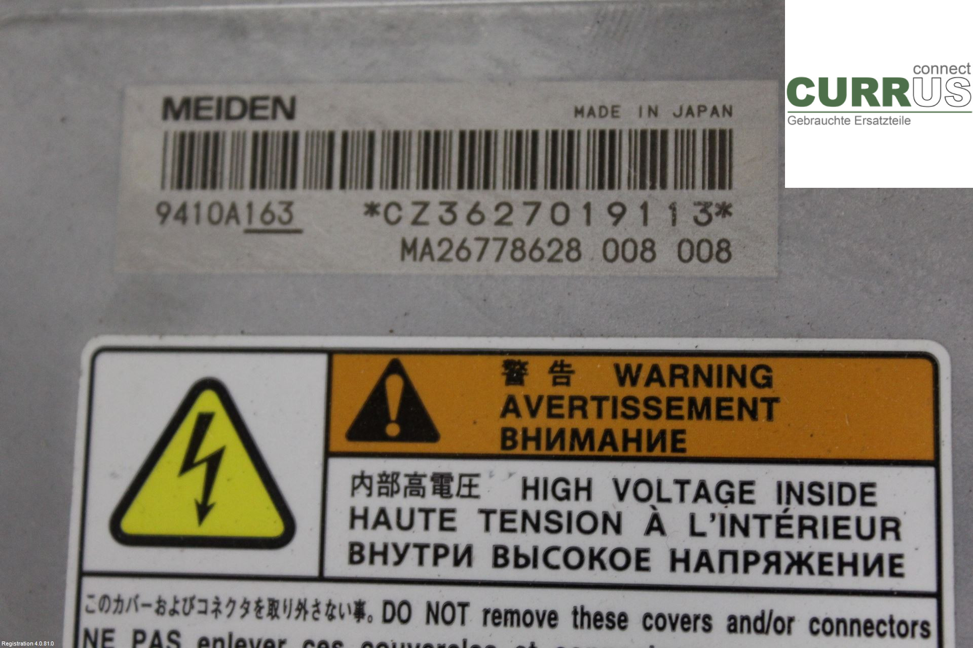 MITSUBISHI OUTLANDER 13- Converter / inverter - electric 9410A165 2.4L 4B12