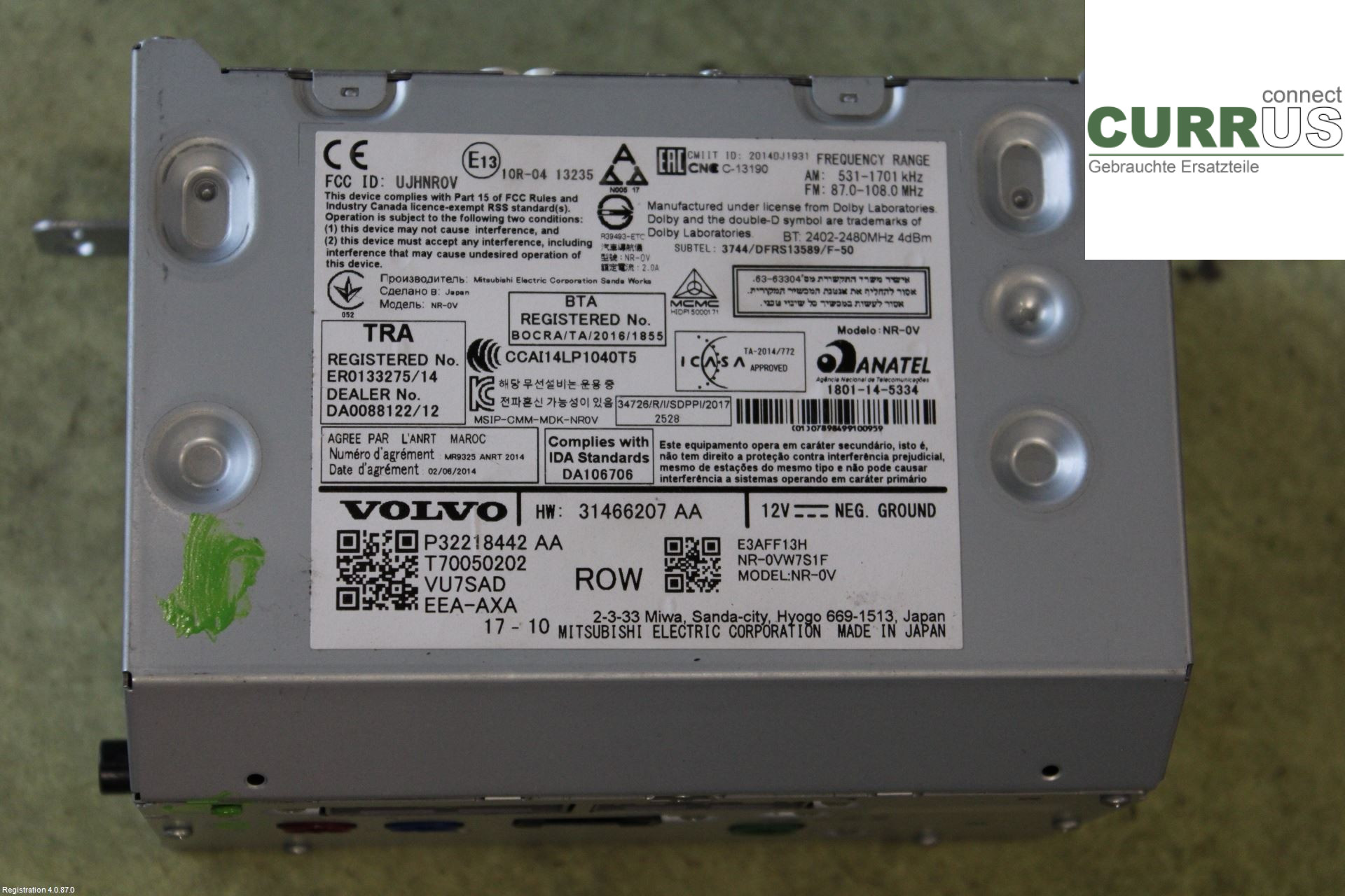 VOLVO V90  17- Radio CD /Multimediapanel 36003119 2.0L D4204T9