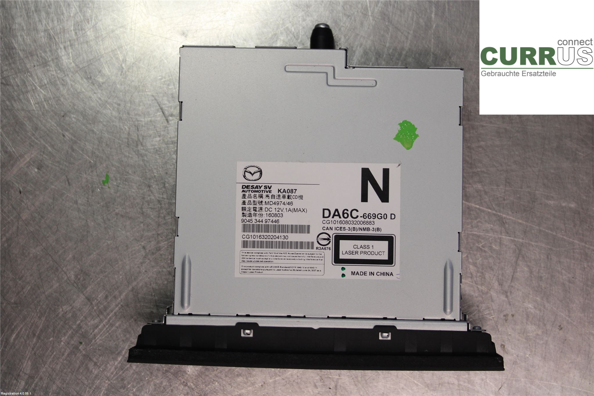 MAZDA CX-3 Radio CD /Multimediapanel DA6C669G0D PE-VPS